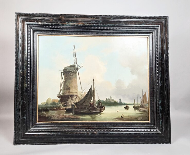 River landscape with mill, Marinus Ferdinand, Dutch school, early 19th century