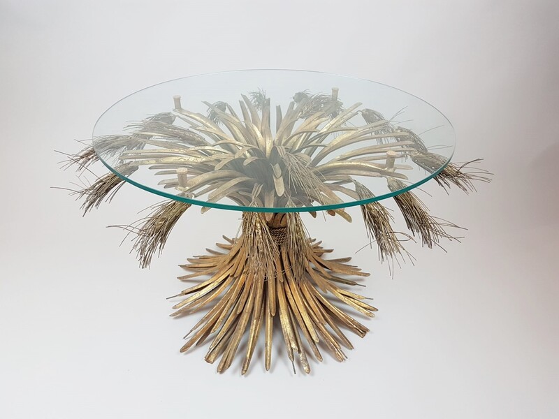 Robert Goossens, Epi Coffee Table in Brass and Glass Shelf