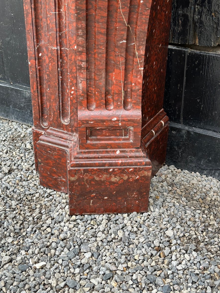 Rouge Griotte Marble Fireplace Circa 1880