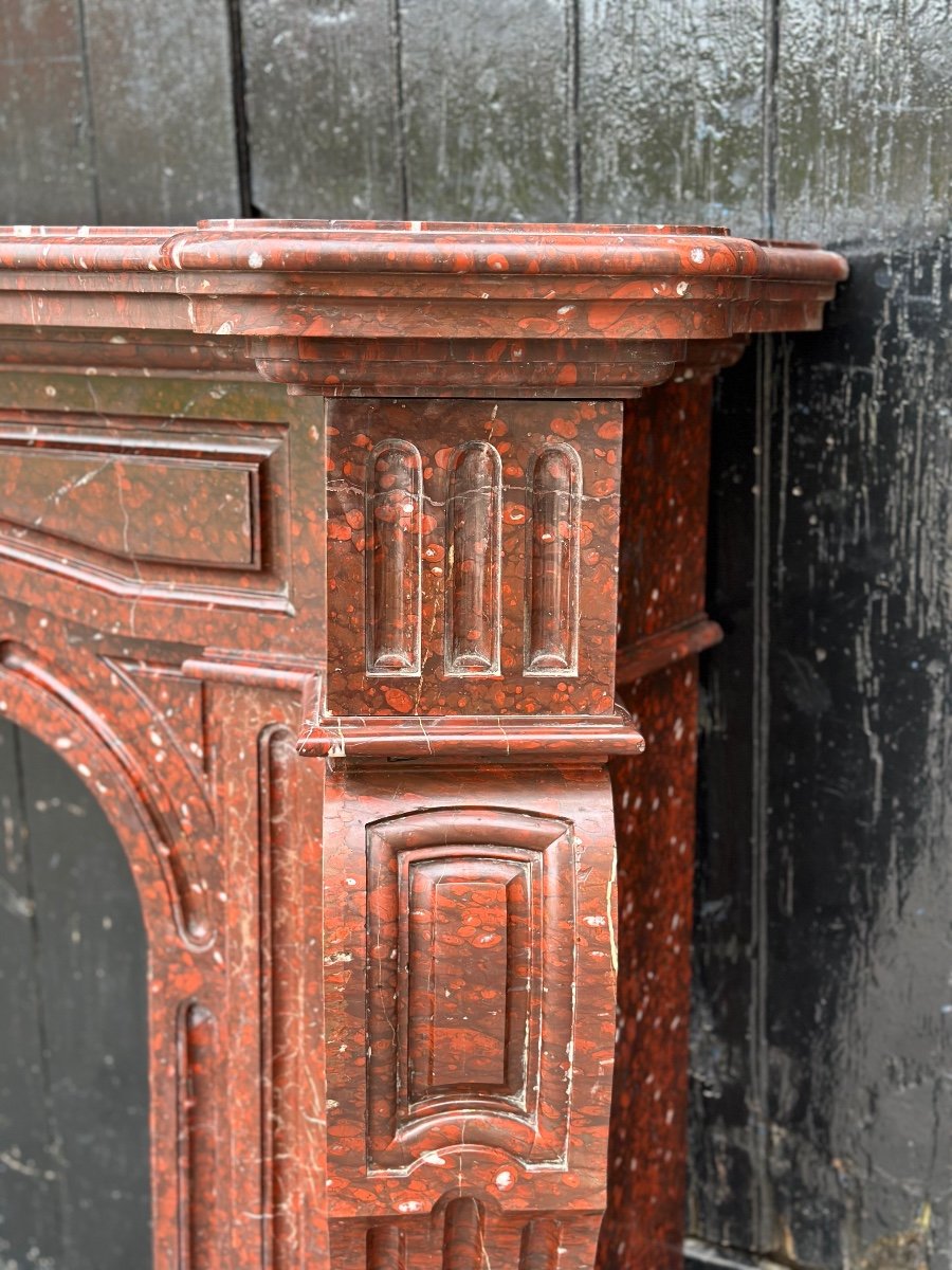 Rouge Griotte Marble Fireplace Circa 1880