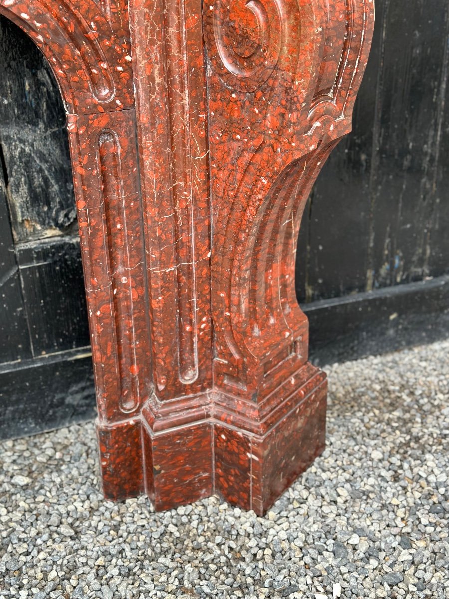 Rouge Griotte Marble Fireplace Circa 1880