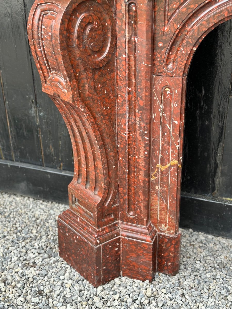 Rouge Griotte Marble Fireplace Circa 1880