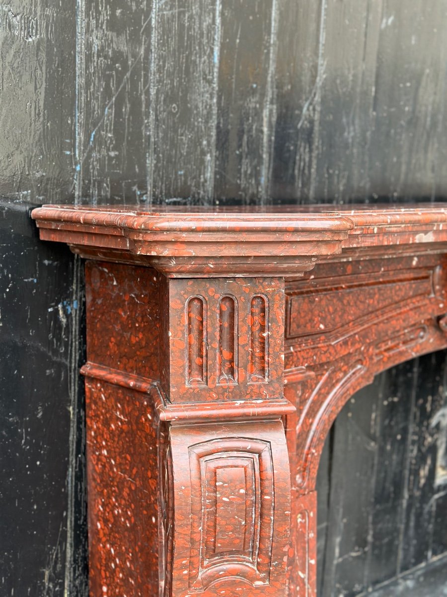 Rouge Griotte Marble Fireplace Circa 1880