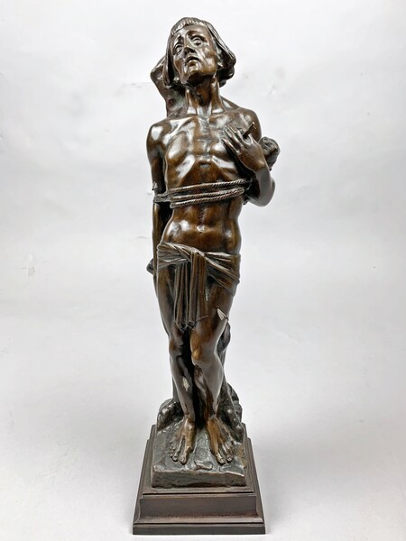 Saint Sebastian In Bronze, Louis Speiser (1889-1967), Delhove Founder In Brussels 