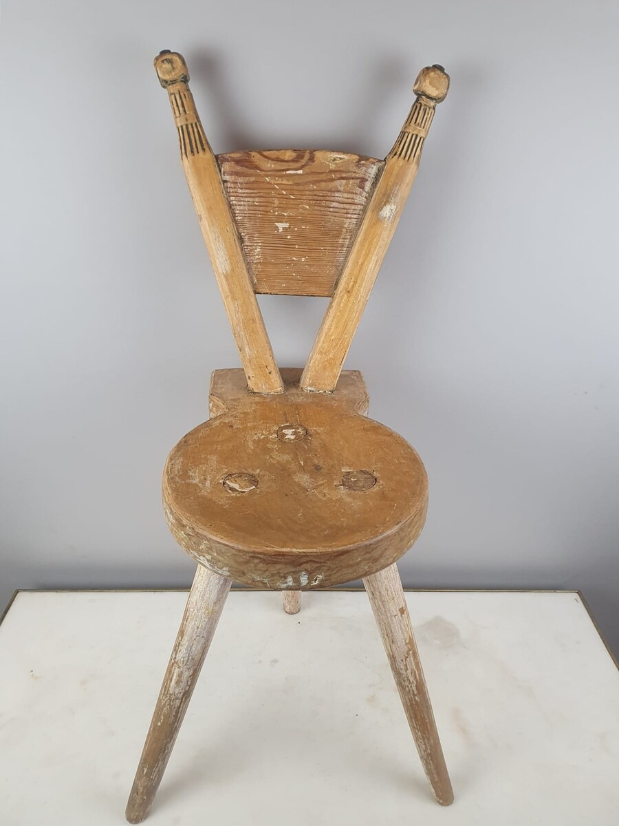 Scandinavian fir stool, Sweden circa 1960
