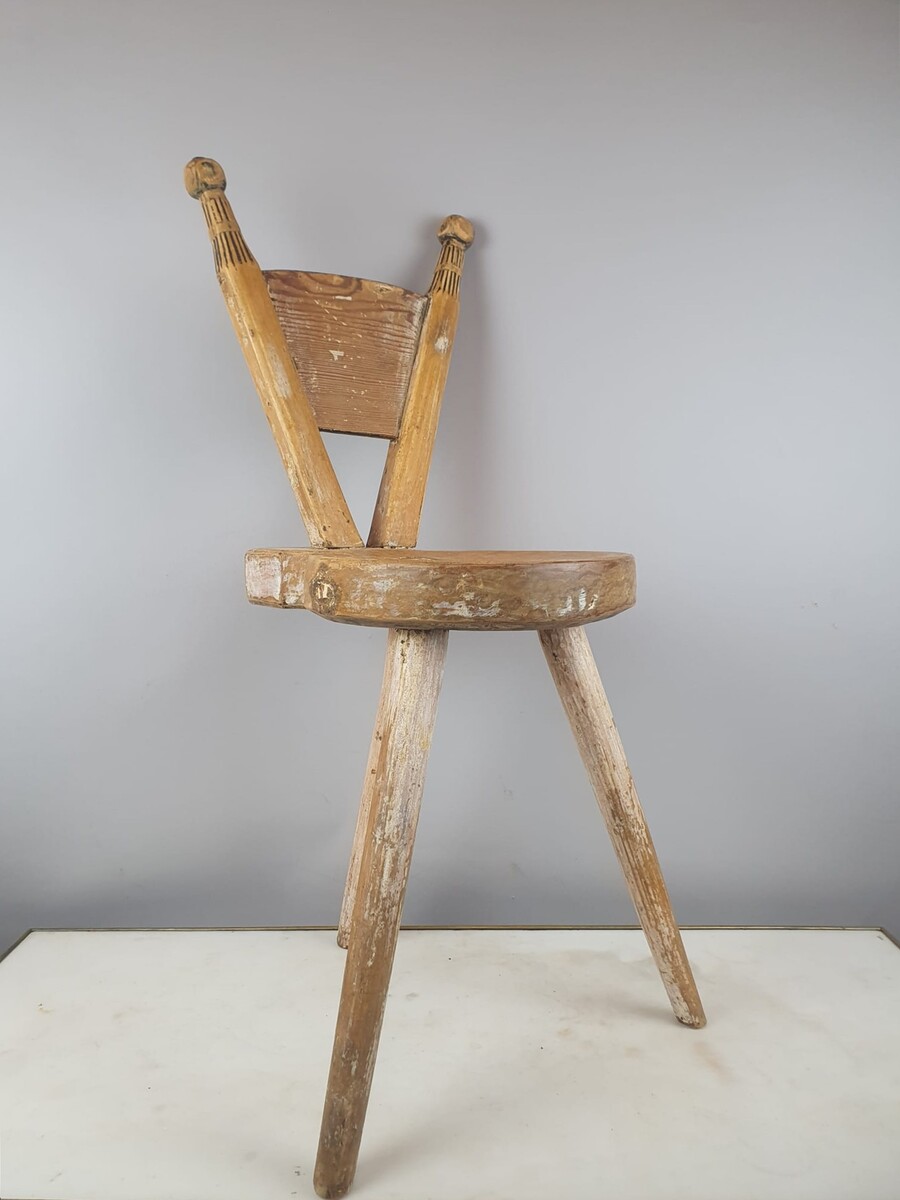 Scandinavian fir stool, Sweden circa 1960