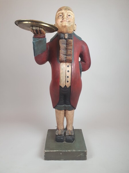 Servant in carved and polychromed wood, early 20th