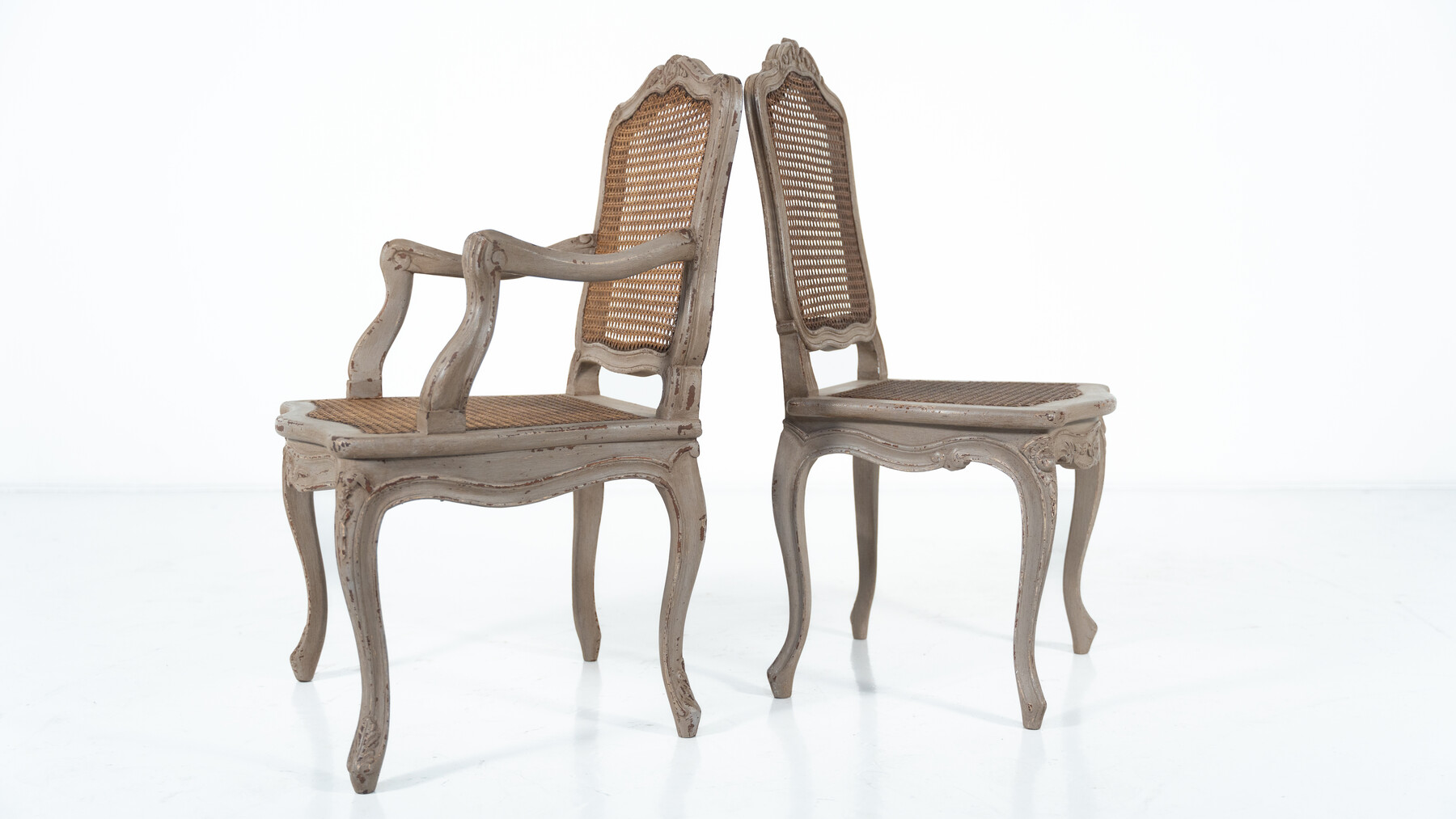 Set of 4 chairs and 2 armchairs, Louis XV style, Belgium