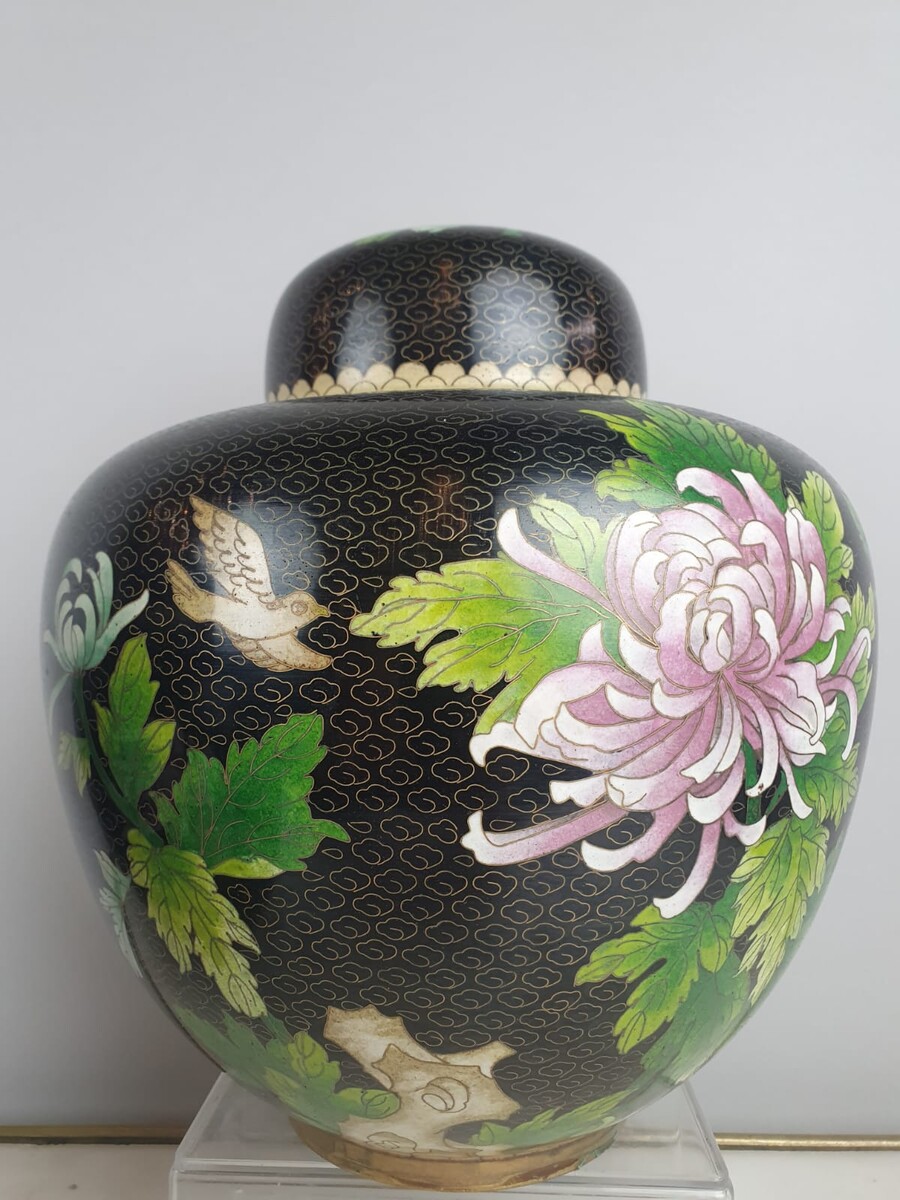 Set of 4 cloisonné bronze vases, China 20th century