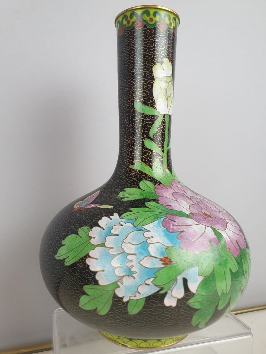 Set of 4 cloisonné bronze vases, China 20th century