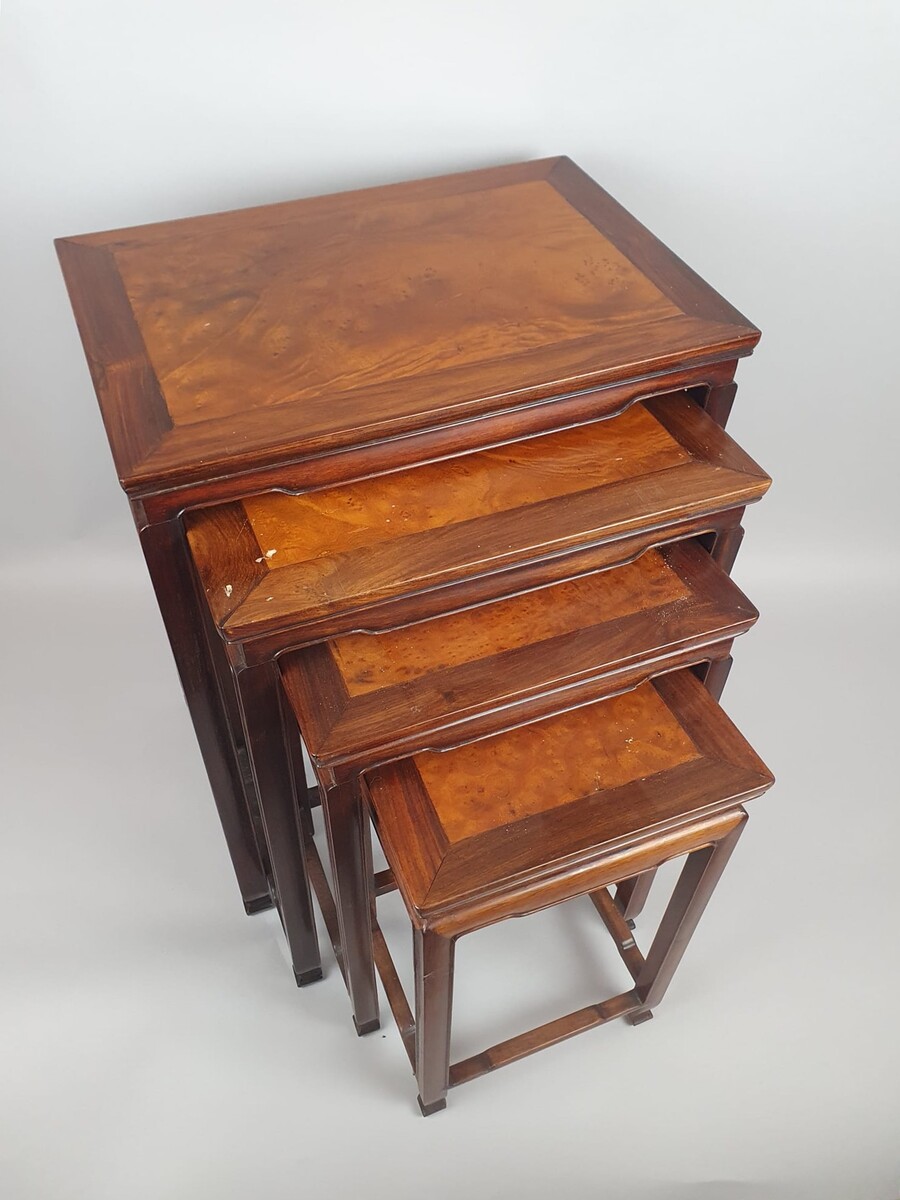 Set of 4 nesting tables in the Chinese style, 20th century