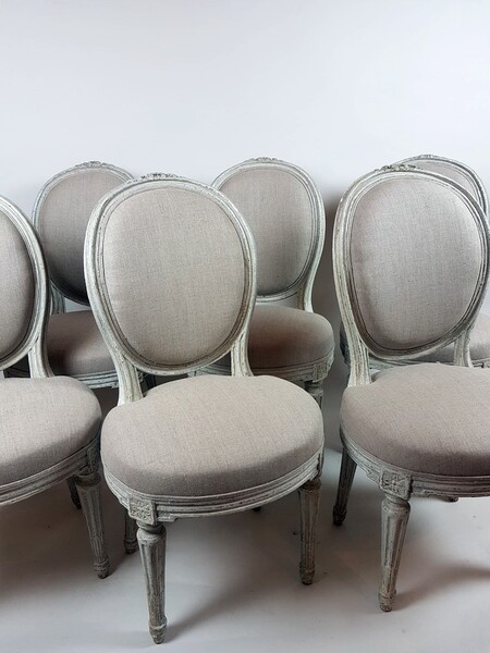Set of 8 Louis XVI style chairs