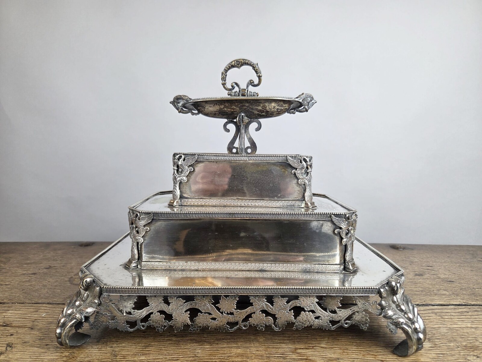 Silver-plated metal centerpiece, 19th