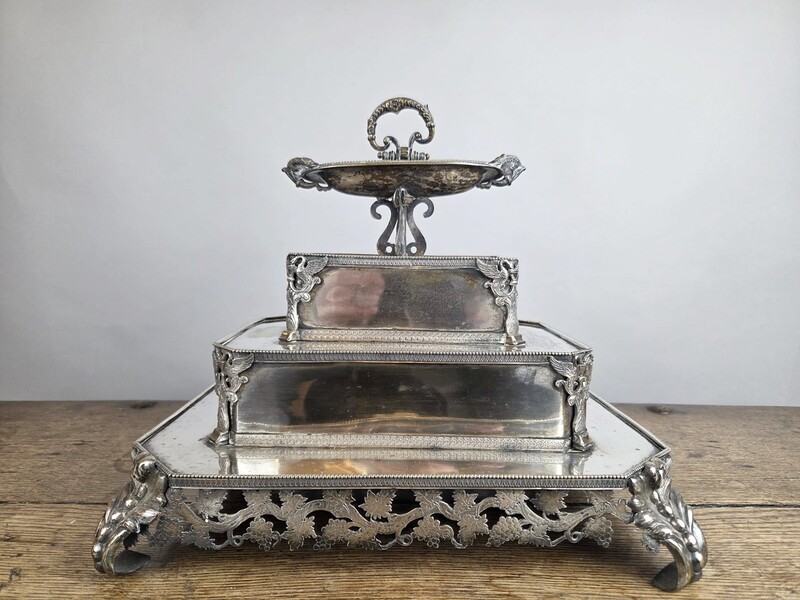 Silver-plated metal centerpiece, 19th