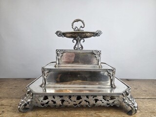 Silver-plated metal centerpiece, 19th