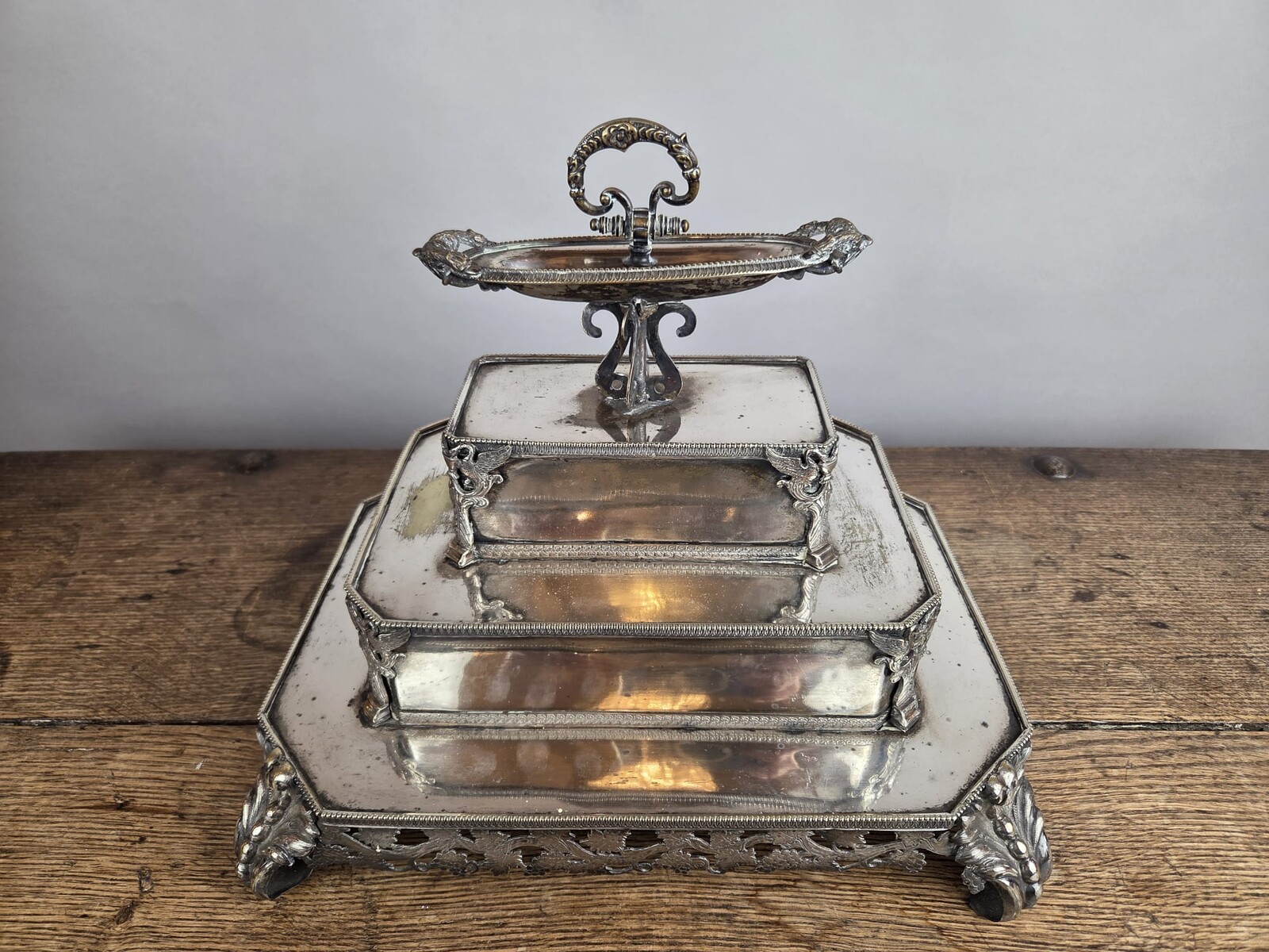 Silver-plated metal centerpiece, 19th