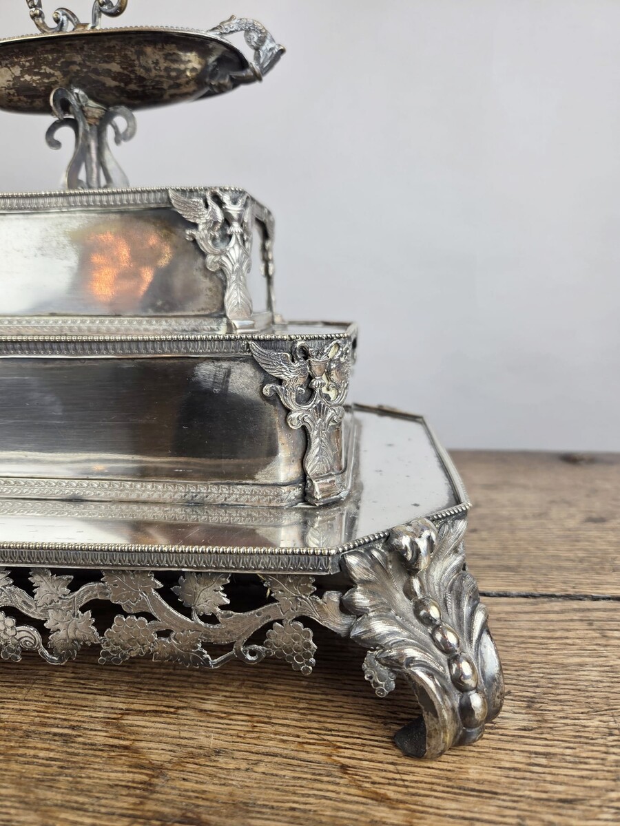 Silver-plated metal centerpiece, 19th