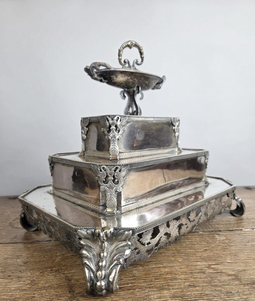 Silver-plated metal centerpiece, 19th