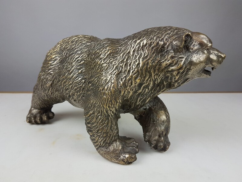 Silvered bronze bear, 20th