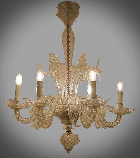 Small 1940's Murano Glass Chandelier 