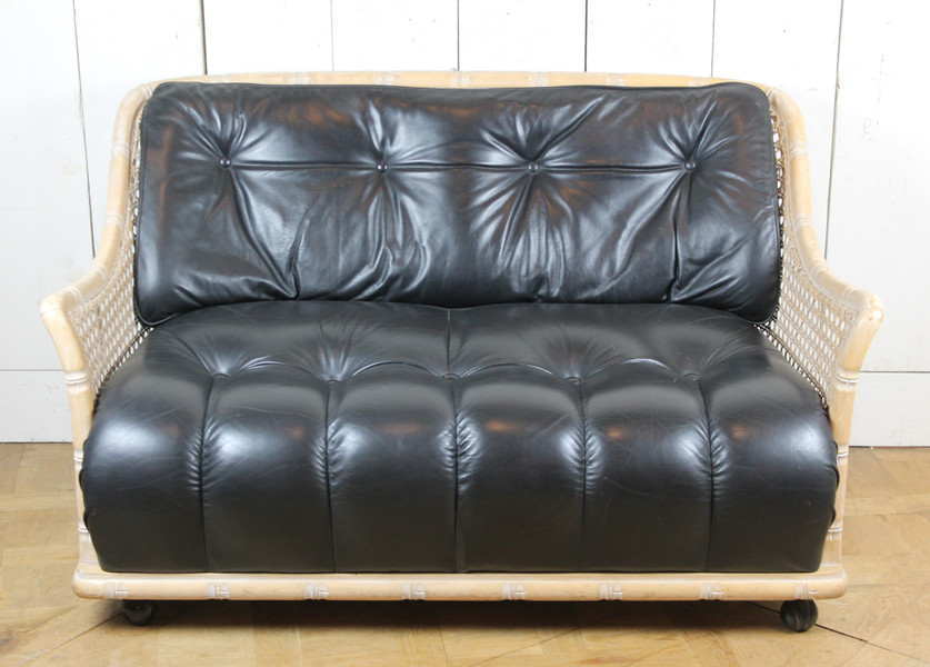 Small bamboo and cane-style sofa