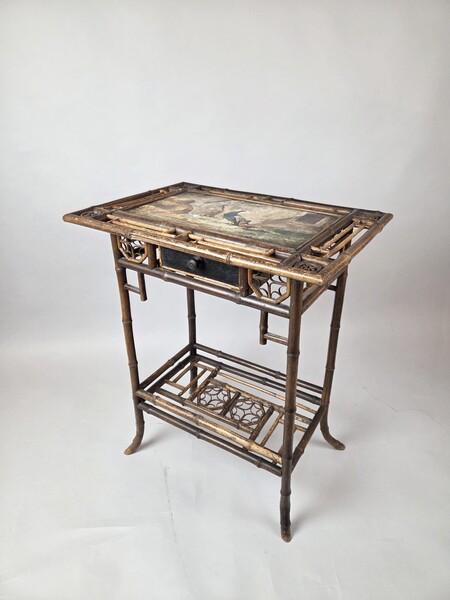 Small bamboo-style side table