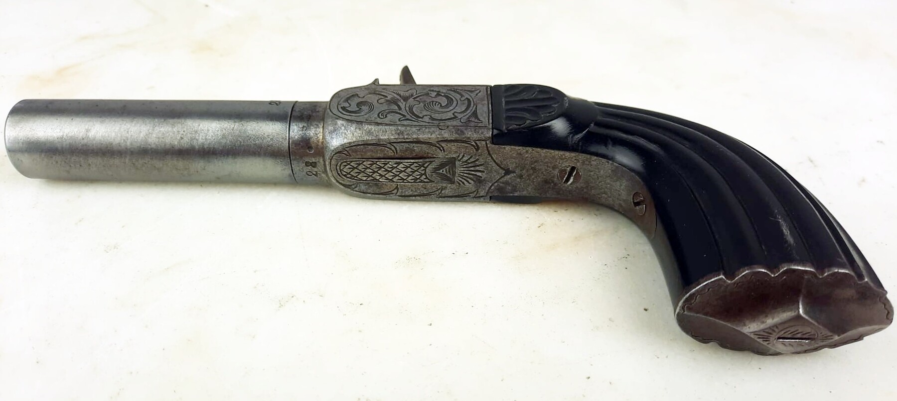 Small box, pair of percussion chest pistols