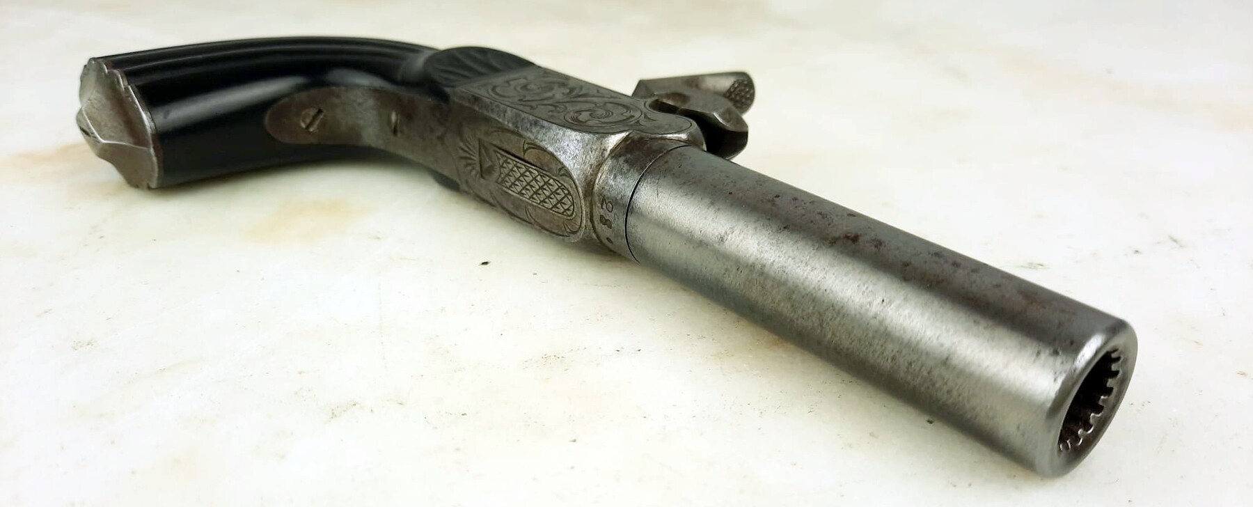 Small box, pair of percussion chest pistols