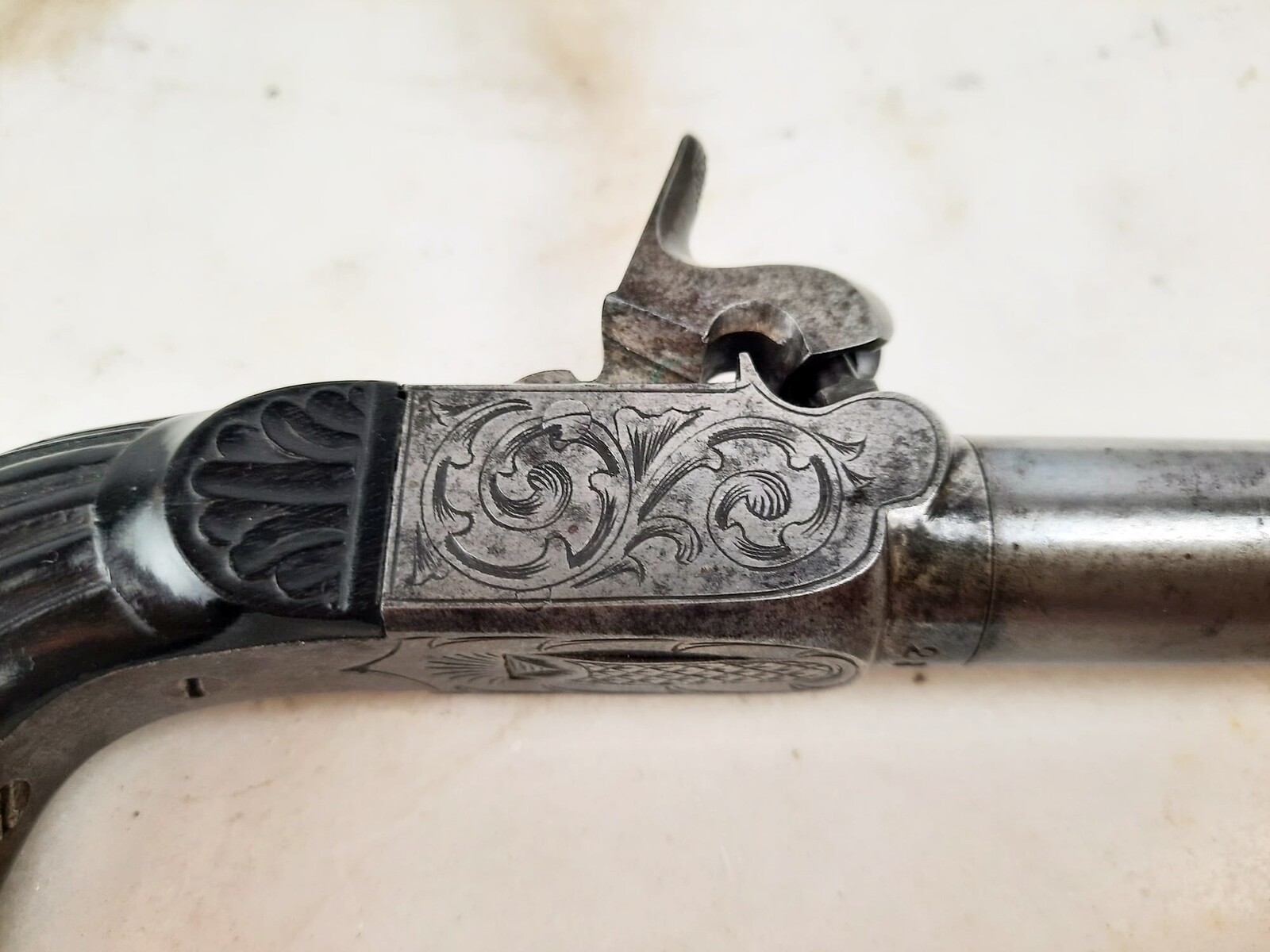 Small box, pair of percussion chest pistols