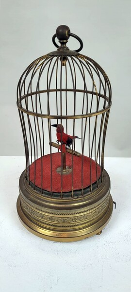 small brass bird cage - in working condition