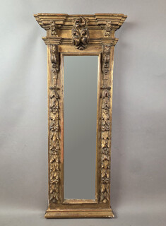 Small gilded wooden mirror between two mirrors, 18th century