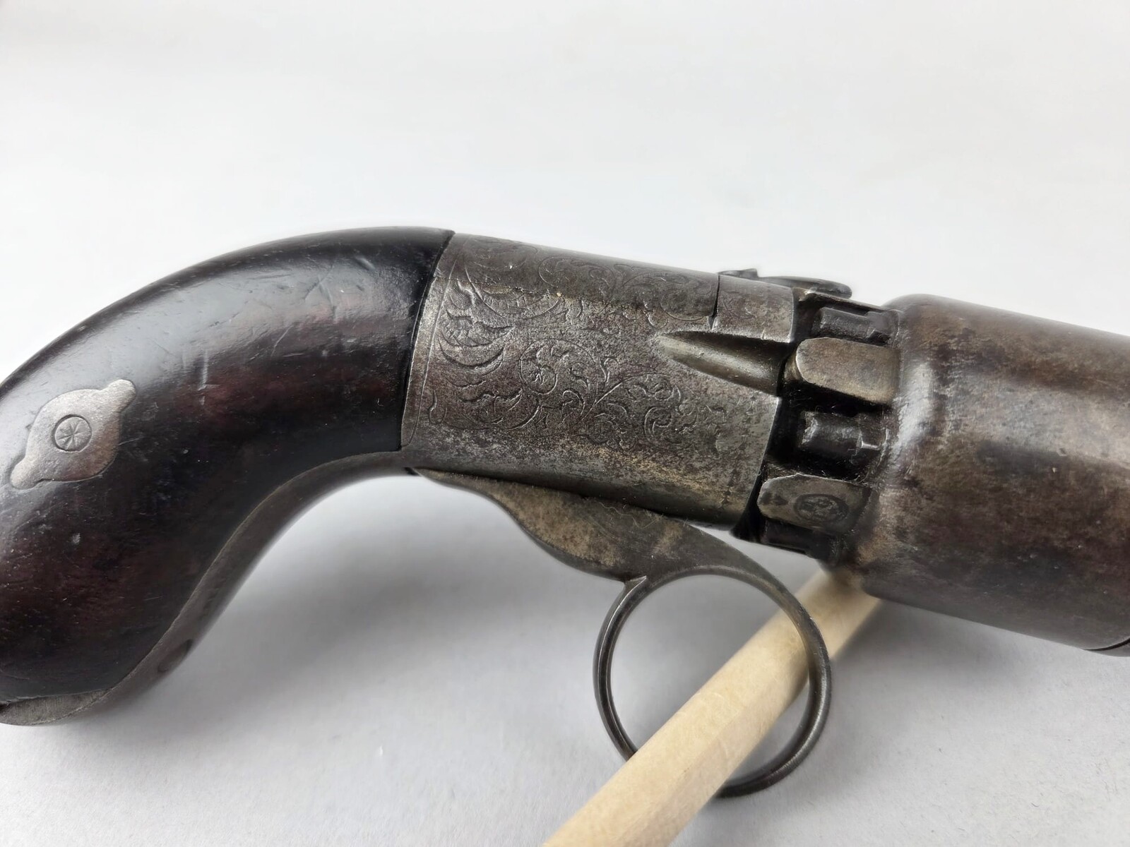 Small transition pistol signed Herman Breveté, Liège circa 1850
