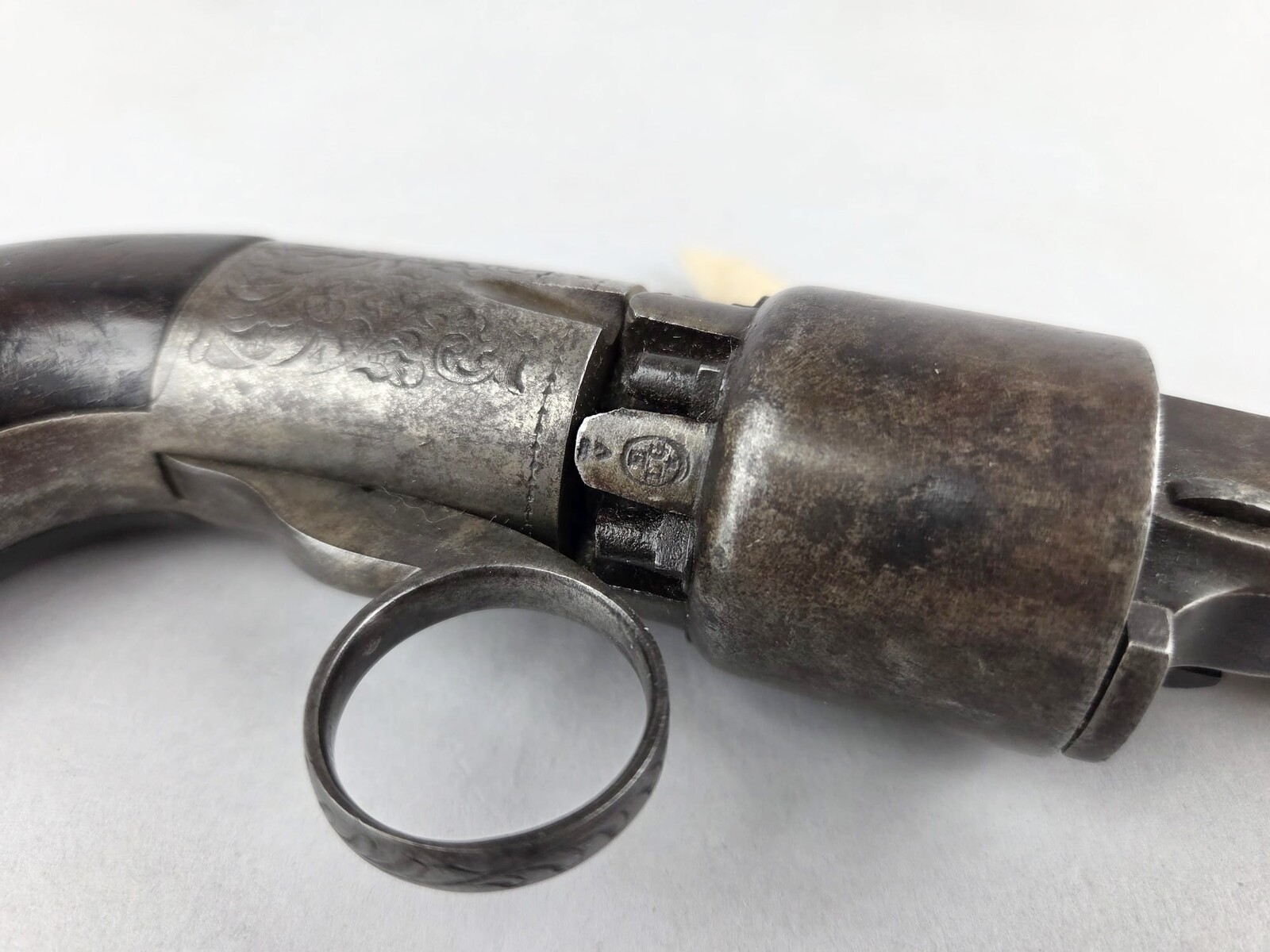 Small transition pistol signed Herman Breveté, Liège circa 1850