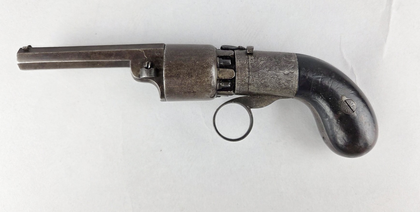 Small transition pistol signed Herman Breveté, Liège circa 1850