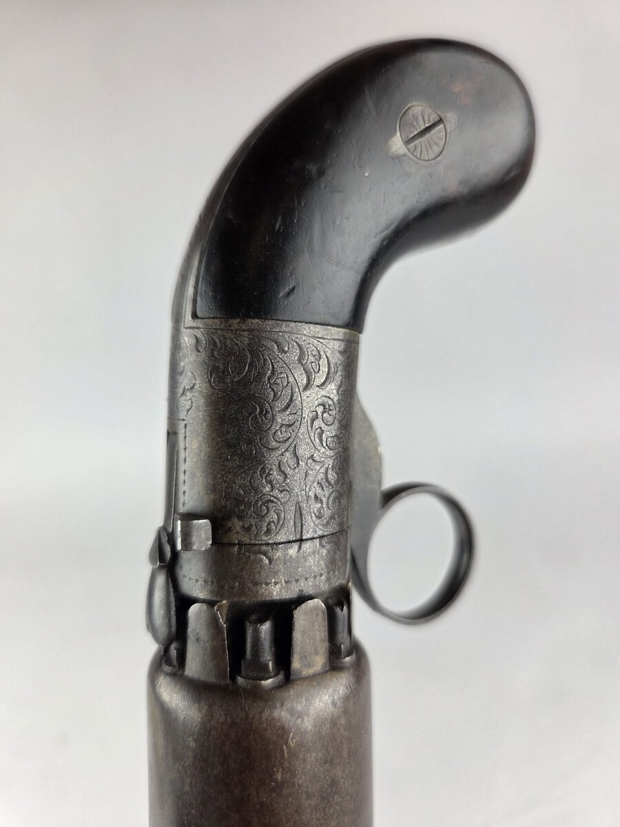 Small transition pistol signed Herman Breveté, Liège circa 1850