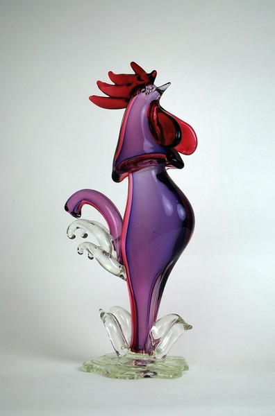Sommerso cock by Flavio Poli for Seguso Vetri d'Arte, circa 1960's