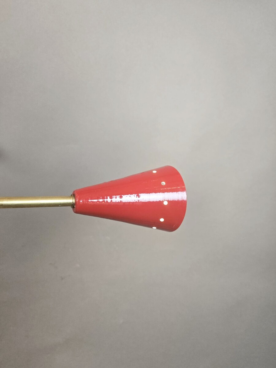 Sputnik chandelier in brass, multicolored, Italian, vintage