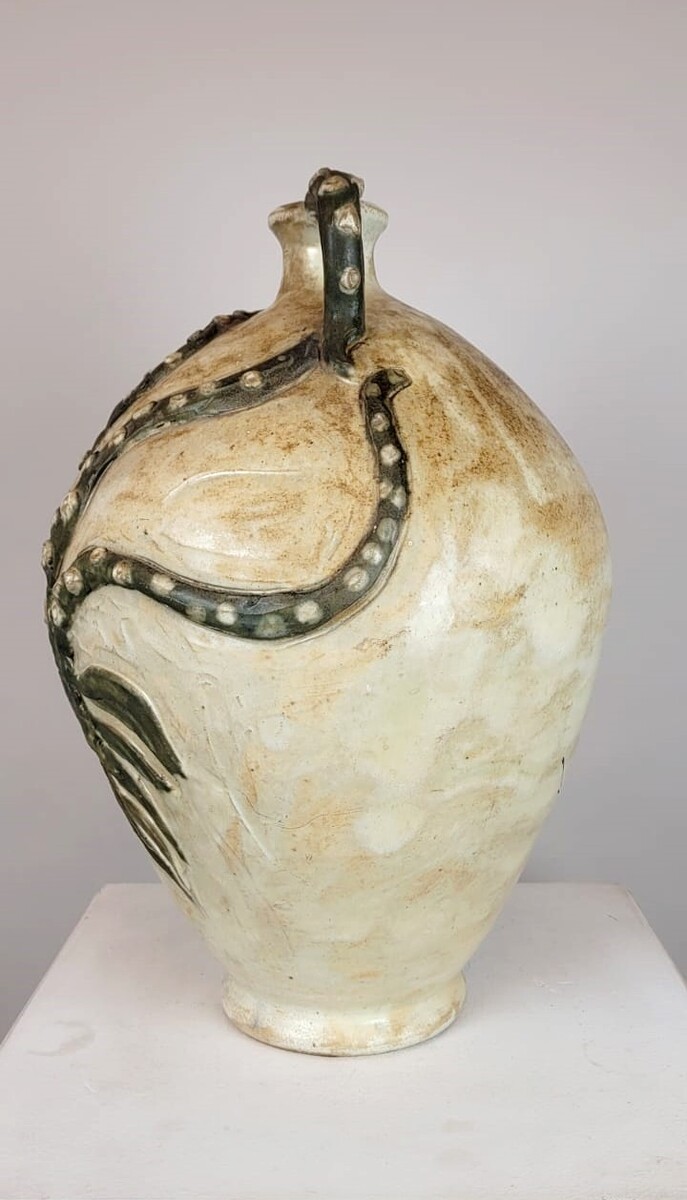 Stoneware vase signed Jean Pierre Delesenne - Belgium