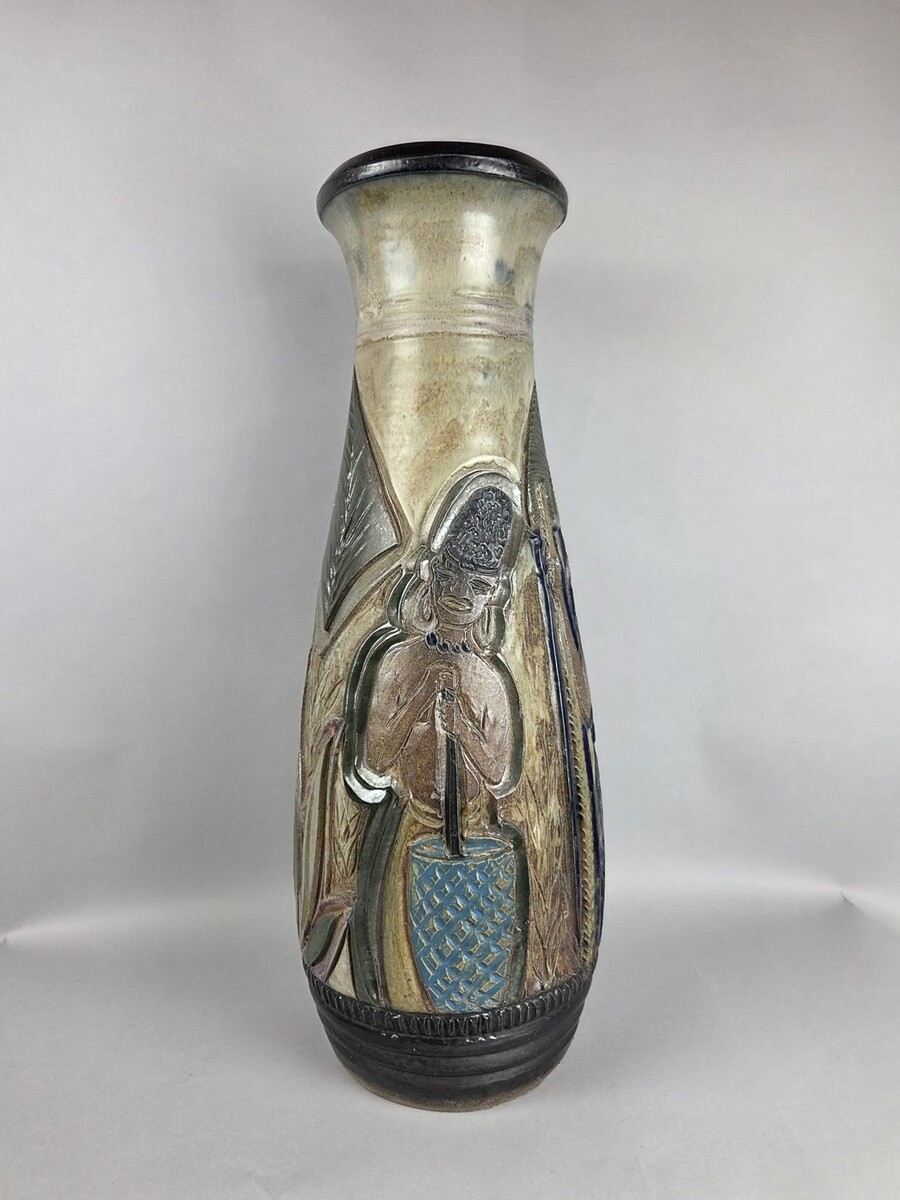 Stoneware Vase with African Motifs, Roger Guérin