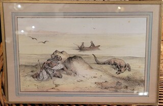 Suite of 11 enhanced engravings signed Victor Adam (1801-1865)