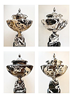 suite of 4 large marble cups