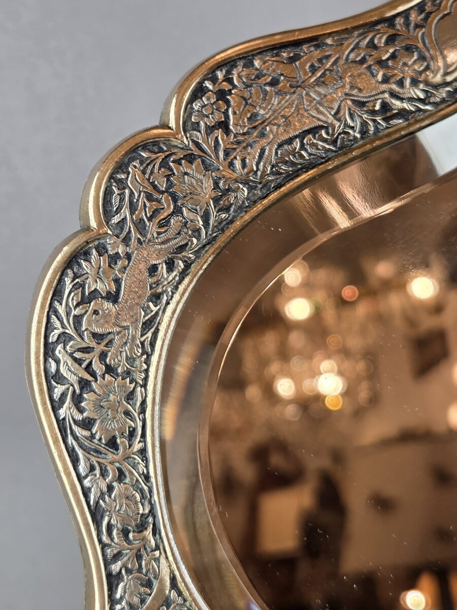 Susse Frères Paris, finely chiseled copper mirror