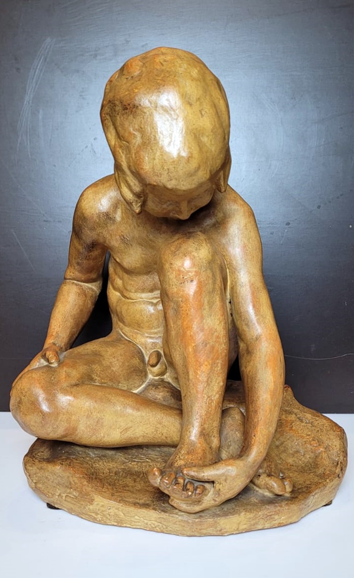 Terracotta Sculpture Signed Maurice Dekorte (1889-1971) Belgium