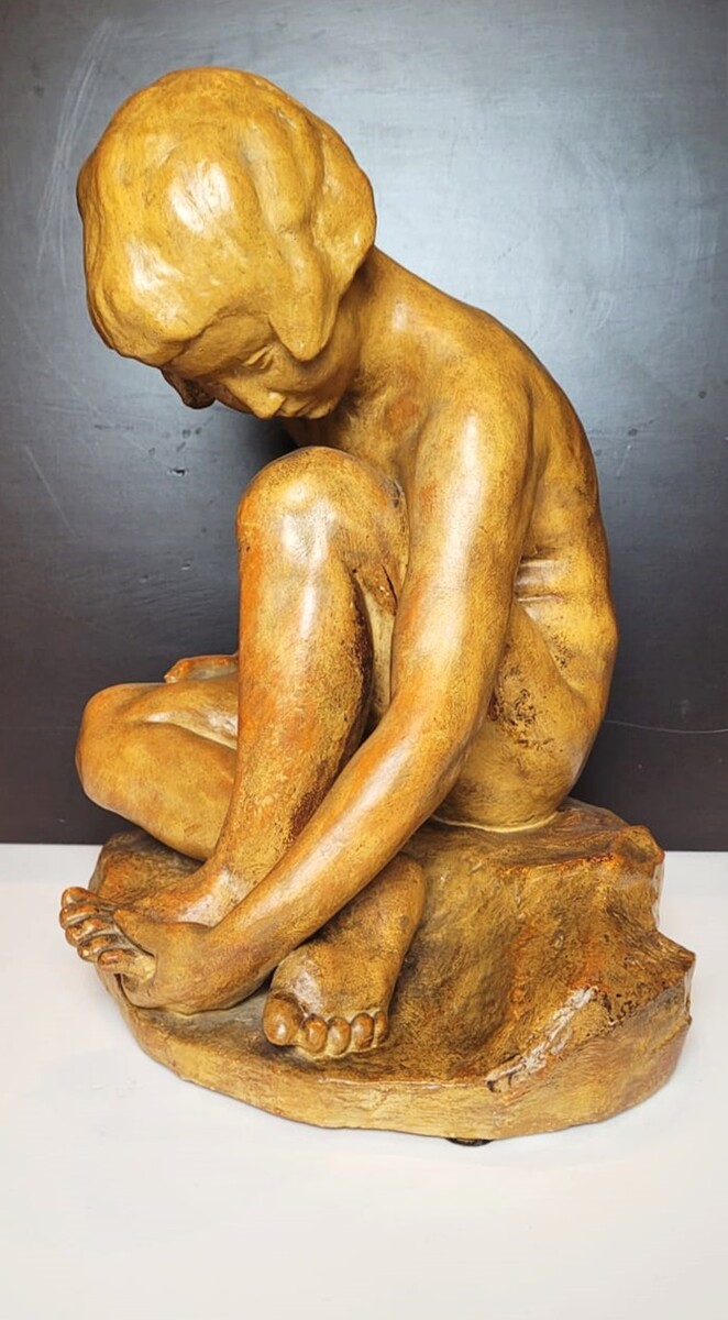 Terracotta Sculpture Signed Maurice Dekorte (1889-1971) Belgium