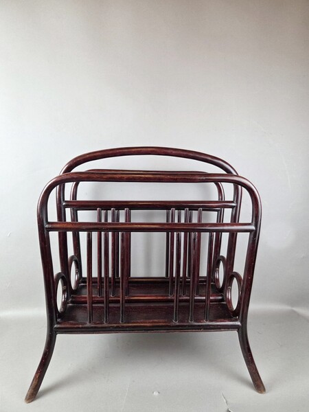 Thonet magazine rack in stained beech
