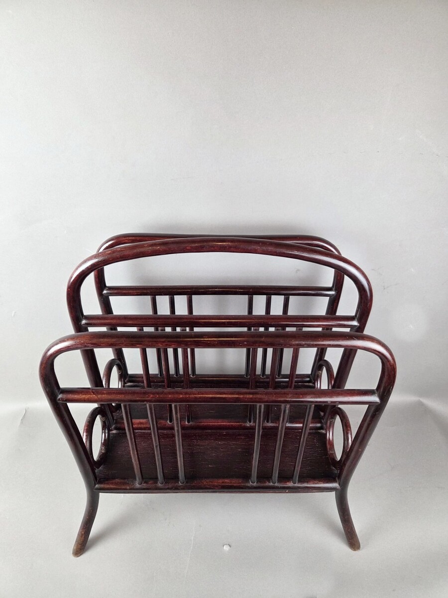 Thonet magazine rack in stained beech