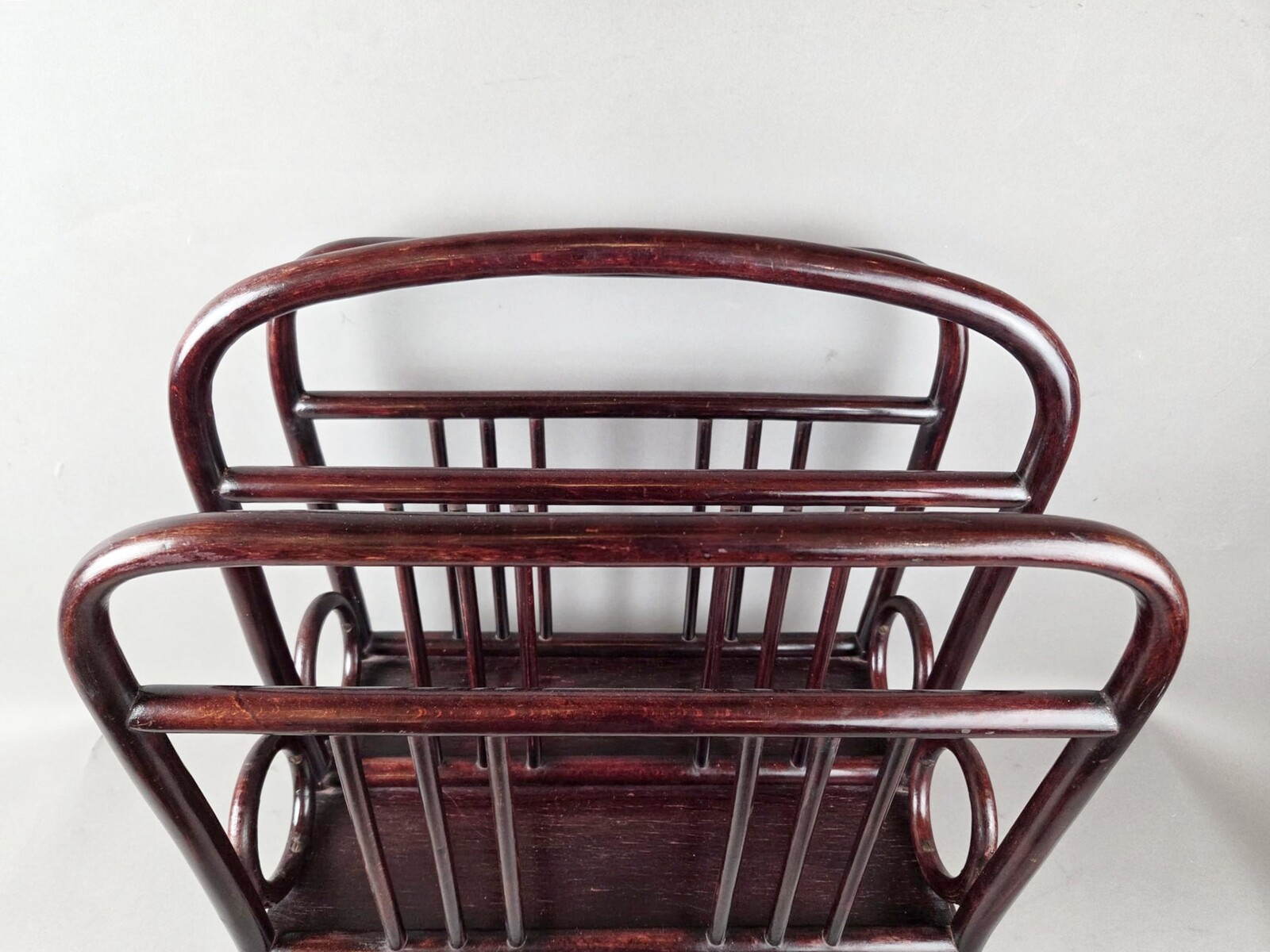 Thonet magazine rack in stained beech