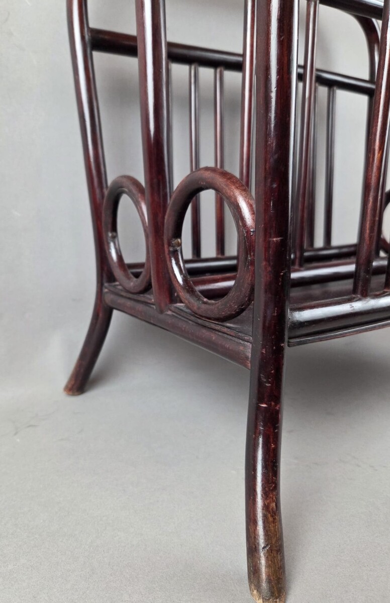 Thonet magazine rack in stained beech