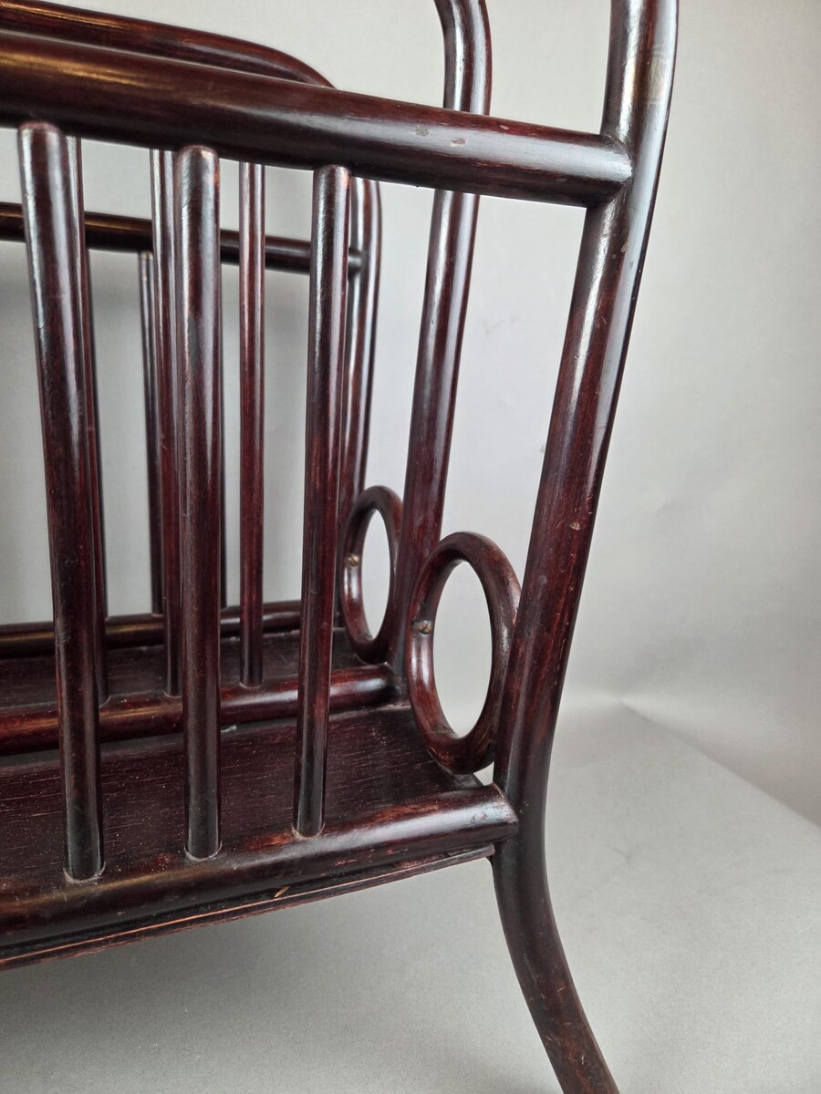 Thonet magazine rack in stained beech