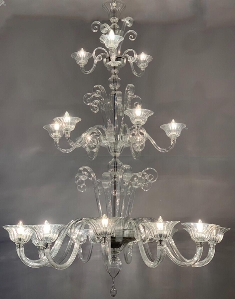 Three floors Murano glass chandelier